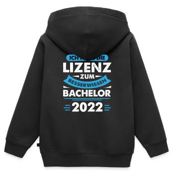 Ich Habe Die Lizenz Zum Besserwissen Abschluss Bac - Kinder Premium Organic Zip Hoodie - Schwarz - Hinten - AI Model Kid Male (0cm)