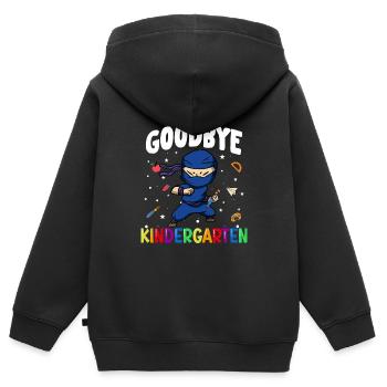 Goodbye Kindergarten Ninja Einschulung Schule - Kinder Premium Organic Zip Hoodie - Schwarz - Hinten - AI Model Kid Male (0cm)