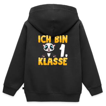 Ich bin 1. Klasse Einschulung Panda - Kinder Premium Organic Zip Hoodie - Schwarz - Hinten - AI Model Kid Male (0cm)