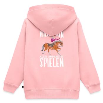 Voltigieren - Kinder Premium Organic Zip Hoodie - Rosa - Hinten - AI Model Kid Female (0cm)