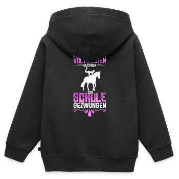 Voltigieren - Kinder Premium Organic Zip Hoodie - Schwarz - Hinten - AI Model Kid Male (0cm)
