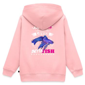 Just A Girl Who Loves Betta Fish Siamesischer Kamp - Kinder Premium Organic Zip Hoodie - Rosa - Hinten - AI Model Kid Female (0cm)