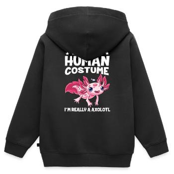 This Is My Human Costume I'm Really A Axolotl Kost - Kinder Premium Organic Zip Hoodie - Schwarz - Hinten - AI Model Kid Male (0cm)