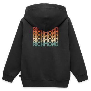 Richmond Virginia - Kinder Premium Organic Zip Hoodie - Schwarz - Hinten - AI Model Kid Male (0cm)