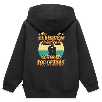 Retraite Hommes Papa Départ à la retraite Fête Amateurs d’humour - Sweat Premium à capuche zippé enfant bio - noir - Dos - AI Model Kid Male (0cm)