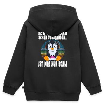 Ich Habe Das Schon Verstanden Ist Mir Nur Egal - Kinder Premium Organic Zip Hoodie - Schwarz - Hinten - AI Model Kid Male (0cm)