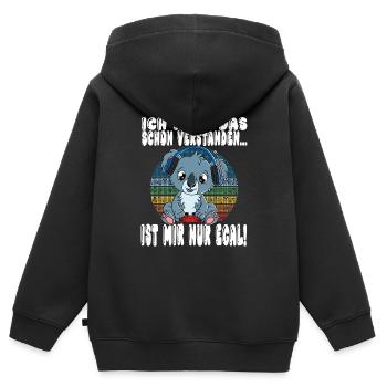Ich Habe Das Schon Verstanden Ist Mir Nur Egal - Kinder Premium Organic Zip Hoodie - Schwarz - Hinten - AI Model Kid Male (0cm)