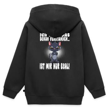 Ich Habe Das Schon Verstanden Ist Mir Nur Egal - Kinder Premium Organic Zip Hoodie - Schwarz - Hinten - AI Model Kid Male (0cm)