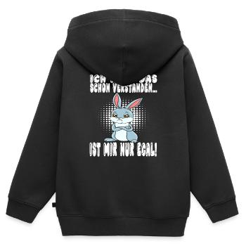Ich Habe Das Schon Verstanden Ist Mir Nur Egal - Kinder Premium Organic Zip Hoodie - Schwarz - Hinten - AI Model Kid Male (0cm)