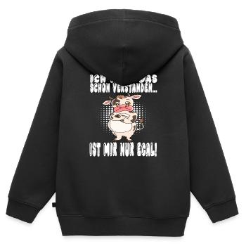 Ich Habe Das Schon Verstanden Ist Mir Nur Egal - Kinder Premium Organic Zip Hoodie - Schwarz - Hinten - AI Model Kid Male (0cm)