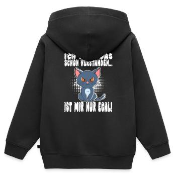 Ich Habe Das Schon Verstanden Ist Mir Nur Egal - Kinder Premium Organic Zip Hoodie - Schwarz - Hinten - AI Model Kid Male (0cm)