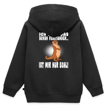 Ich Habe Das Schon Verstanden Ist Mir Nur Egal - Kinder Premium Organic Zip Hoodie - Schwarz - Hinten - AI Model Kid Male (0cm)