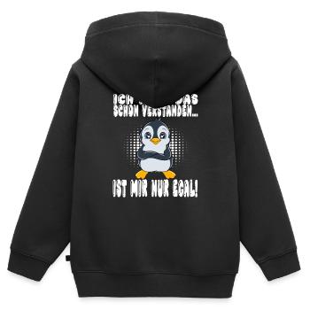 Ich Habe Das Schon Verstanden Ist Mir Nur Egal - Kinder Premium Organic Zip Hoodie - Schwarz - Hinten - AI Model Kid Male (0cm)