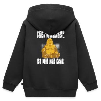 Ich Habe Das Schon Verstanden Ist Mir Nur Egal - Kinder Premium Organic Zip Hoodie - Schwarz - Hinten - AI Model Kid Male (0cm)