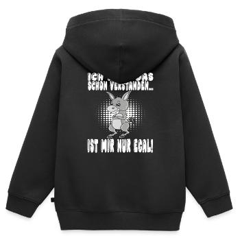 Ich Habe Das Schon Verstanden Ist Mir Nur Egal - Kinder Premium Organic Zip Hoodie - Schwarz - Hinten - AI Model Kid Male (0cm)