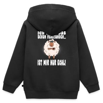 Ich Habe Das Schon Verstanden Ist Mir Nur Egal - Kinder Premium Organic Zip Hoodie - Schwarz - Hinten - AI Model Kid Male (0cm)