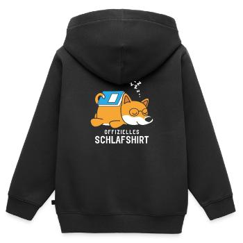 Official Sleeper Shirt Pajamas Pajamas Dog - Kids Premium Organic Zip-up Hoodie - black - Back - AI Model Kid Male (0cm)