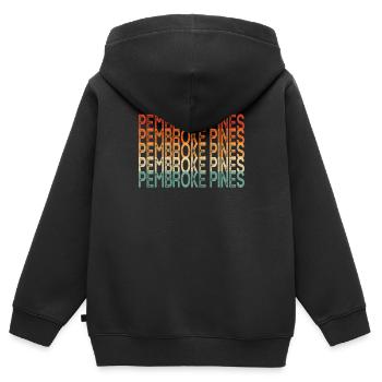 Pin de Pembroke - Sweat Premium à capuche zippé enfant bio - noir - Dos - AI Model Kid Male (0cm)