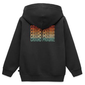 Grand Prairie Texas - Sweat Premium à capuche zippé enfant bio - noir - Dos - AI Model Kid Male (0cm)