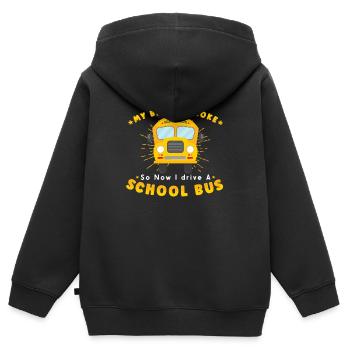 SCHOOL BUS DRIVER My Broom Broke - Kinder Premium Organic Zip Hoodie - Schwarz - Hinten - AI Model Kid Male (0cm)