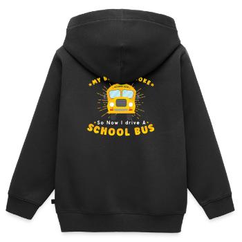 SCHOOL BUS DRIVER My Broom Broke - Kinder Premium Organic Zip Hoodie - Schwarz - Hinten - AI Model Kid Male (0cm)