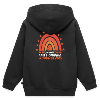 Kindness Takes Courage Orange Unity Day - Kinder Premium Organic Zip Hoodie - Schwarz - Hinten - AI Model Kid Male (0cm)