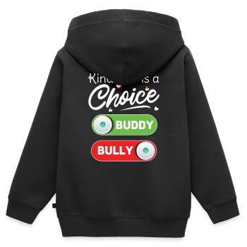 Kindness Is Choice Awareness Unity Day - Kids Premium Organic Zip-up Hoodie - black - Back - AI Model Kid Male (0cm)