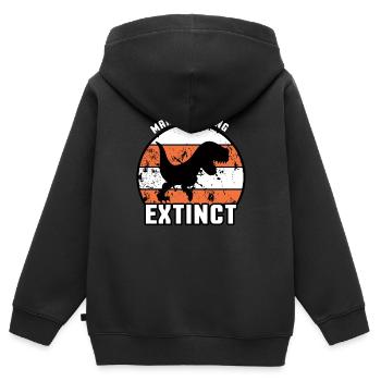 Dinosaur Kindness Awareness Unity Day - Kids Premium Organic Zip-up Hoodie - black - Back - AI Model Kid Male (0cm)
