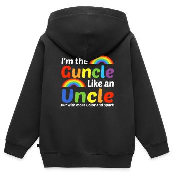Lustiger Guncle-homosexueller - Kinder Premium Organic Zip Hoodie - Schwarz - Hinten - AI Model Kid Male (0cm)