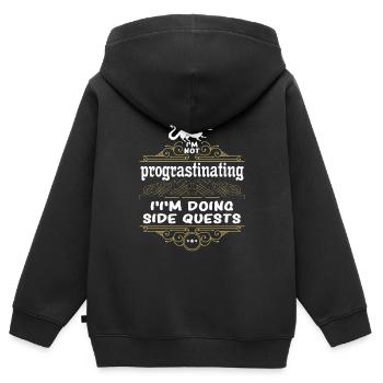 Ich Zögere Nicht, Ich Mache Nebenquests RPG - Kinder Premium Organic Zip Hoodie - Schwarz - Hinten - AI Model Kid Male (0cm)