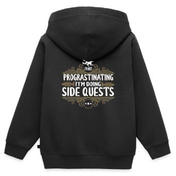 Ich Zögere Nicht, Ich Mache Nebenquests RPG - Kinder Premium Organic Zip Hoodie - Schwarz - Hinten - AI Model Kid Male (0cm)