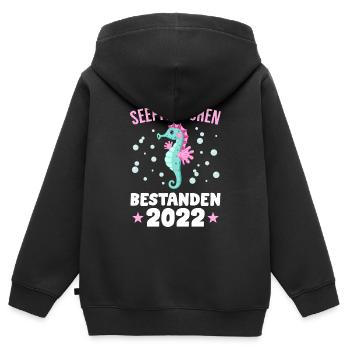 Seepferdchen Abzeichen Seepferdchen bestanden 2022 - Kinder Premium Organic Zip Hoodie - Schwarz - Hinten - AI Model Kid Male (0cm)