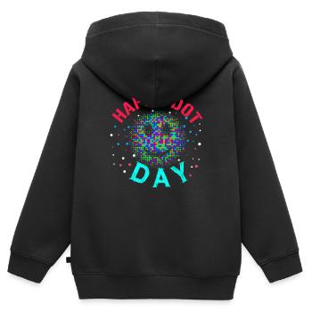Dot Pattern Colorful Smile Happy Dot Day - Kinder Premium Organic Zip Hoodie - Schwarz - Hinten - AI Model Kid Male (0cm)