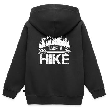 Machen Sie Eine Wanderung Lustiger Berg - Kinder Premium Organic Zip Hoodie - Schwarz - Hinten - AI Model Kid Male (0cm)