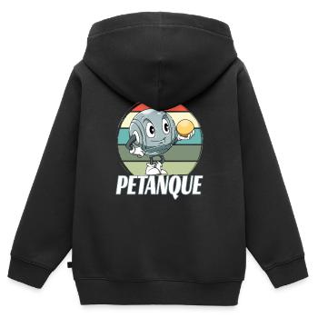 Kugelspiel Petanque Treffer Petanque Spieler - Kinder Premium Organic Zip Hoodie - Schwarz - Hinten - AI Model Kid Male (0cm)