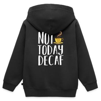Café décaféiné Caféine Sans caféine - Sweat Premium à capuche zippé enfant bio - noir - Dos - AI Model Kid Male (0cm)