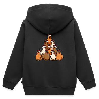 Weihnachtsbaum Huhn - Kinder Premium Organic Zip Hoodie - Schwarz - Hinten - AI Model Kid Male (0cm)