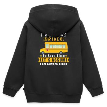 Funny School Bus Driver Appreciation anniversary - Kinder Premium Organic Zip Hoodie - Schwarz - Hinten - AI Model Kid Male (0cm)