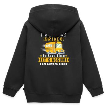 Funny School Bus Driver Appreciation anniversary - Kinder Premium Organic Zip Hoodie - Schwarz - Hinten - AI Model Kid Male (0cm)