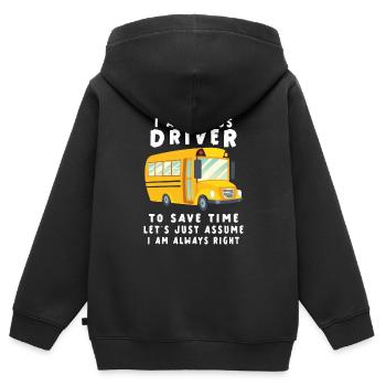 Funny School Bus Driver Appreciation anniversary - Kinder Premium Organic Zip Hoodie - Schwarz - Hinten - AI Model Kid Male (0cm)