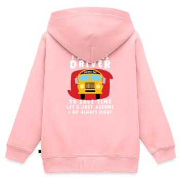Funny School Bus Driver Appreciation anniversary - Kinder Premium Organic Zip Hoodie - Rosa - Hinten - AI Model Kid Female (0cm)