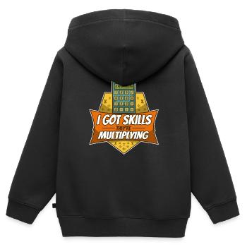 J’ai acquis des compétences qu’ils multiplient - Sweat Premium à capuche zippé enfant bio - noir - Dos - AI Model Kid Male (0cm)