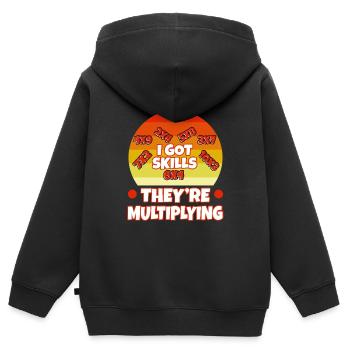 J’ai acquis des compétences qu’ils multiplient - Sweat Premium à capuche zippé enfant bio - noir - Dos - AI Model Kid Male (0cm)