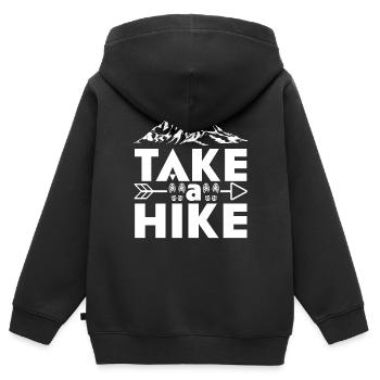 Machen Sie Eine Wanderung Lustige Bergwanderwald - Kinder Premium Organic Zip Hoodie - Schwarz - Hinten - AI Model Kid Male (0cm)