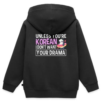 Wenn Sie Kein Koreaner Sind, Will Ich Ihr Drama - Kinder Premium Organic Zip Hoodie - Schwarz - Hinten - AI Model Kid Male (0cm)