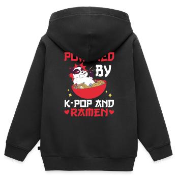 Angetrieben Von K-Pop Und Ramen Korean Music - Kinder Premium Organic Zip Hoodie - Schwarz - Hinten - AI Model Kid Male (0cm)