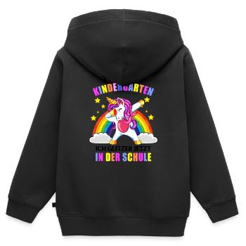 Tschüss Kindergarten Ich Glitzer in der Schule - Kinder Premium Organic Zip Hoodie - Schwarz - Hinten - AI Model Kid Male (0cm)