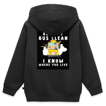 Funny School Bus Driver Appreciation anniversary - Kinder Premium Organic Zip Hoodie - Schwarz - Hinten - AI Model Kid Male (0cm)