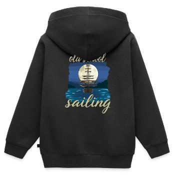 Old School Sailing für einen Segler, Kapitän - Kinder Premium Organic Zip Hoodie - Schwarz - Hinten - AI Model Kid Male (0cm)