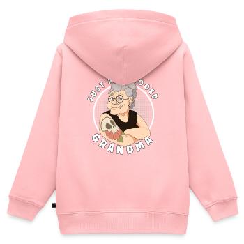 TATTOED GRANDMA TATTOO ARTIST INKING TATTOOS - Kinder Premium Organic Zip Hoodie - Rosa - Hinten - AI Model Kid Female (0cm)